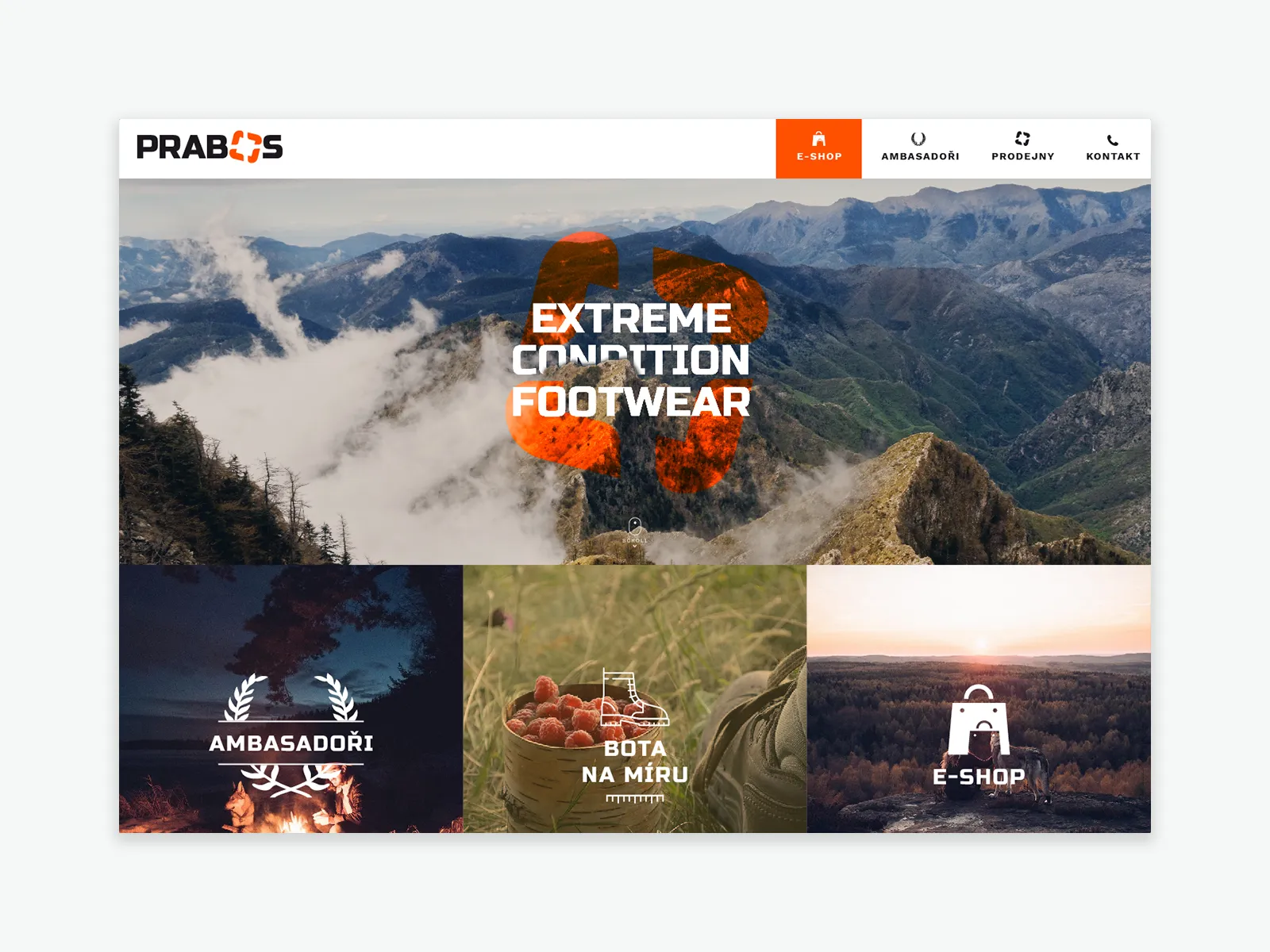 Grafický návrh eshopu Prabos