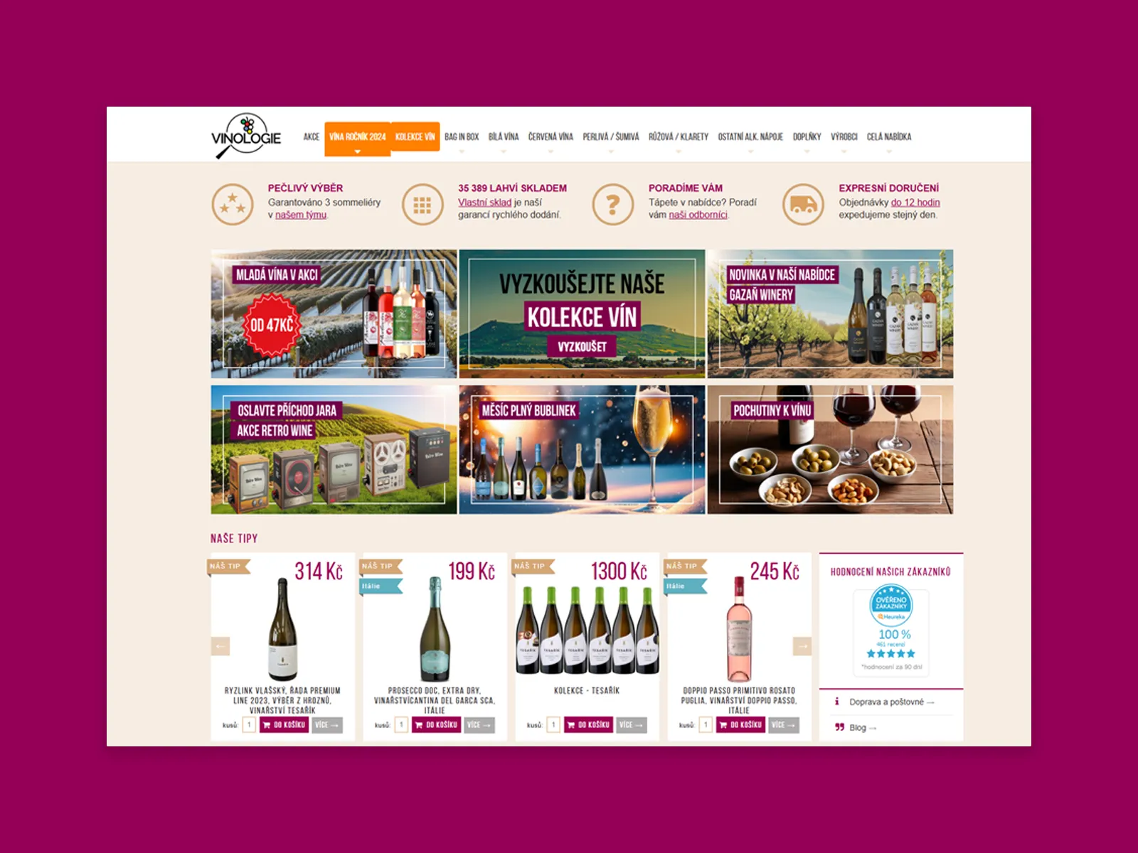 Grafický návrh eshopu VINOLOGIE