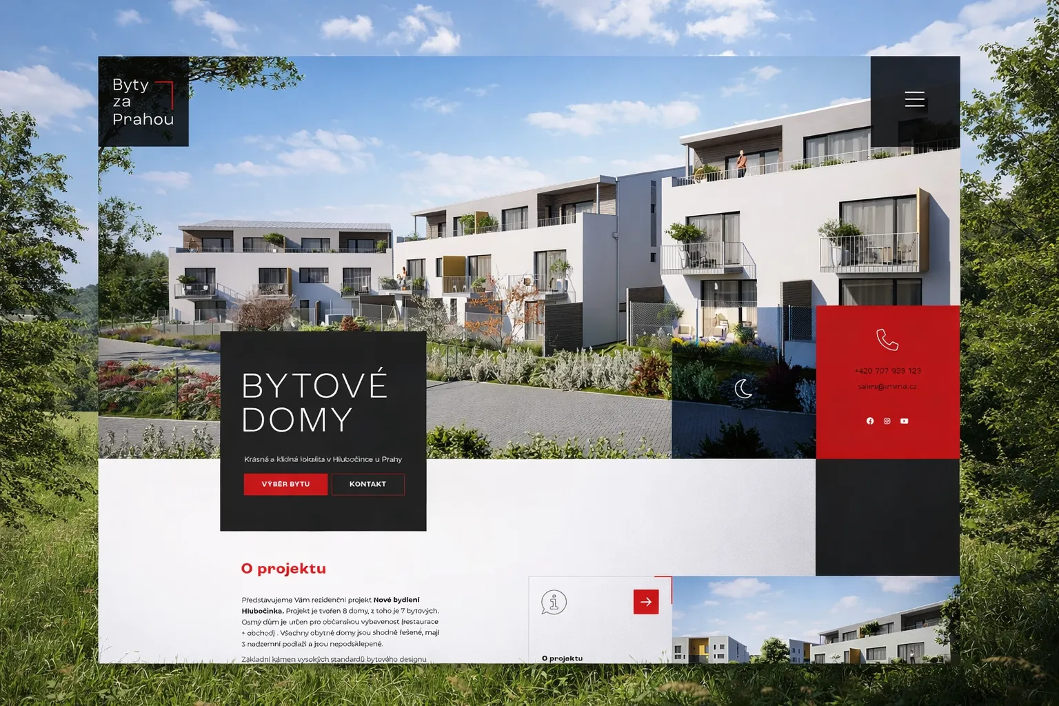 Web na pronájem bytů