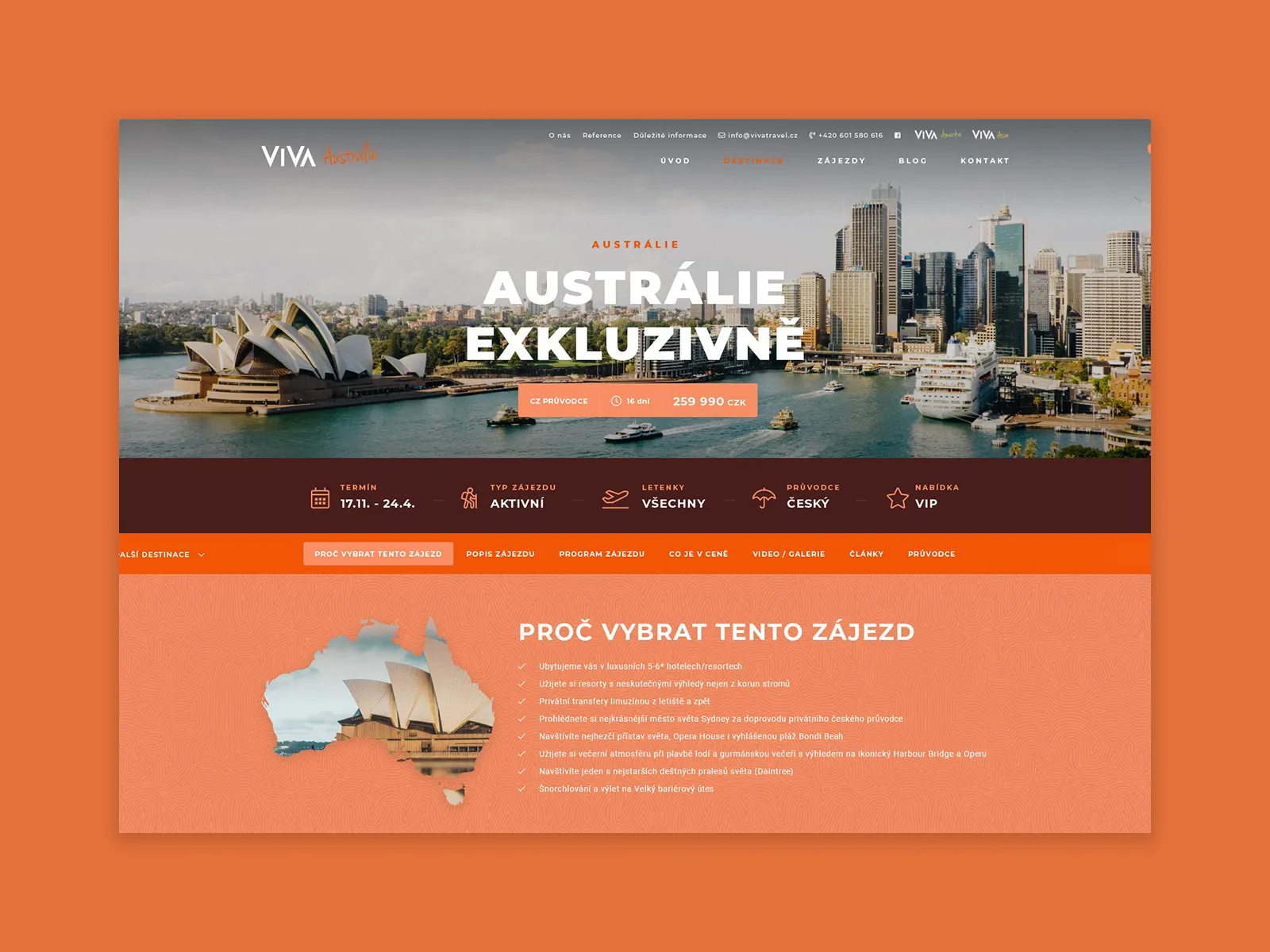 Grafický návrh firemního webu cestovní kanceláře