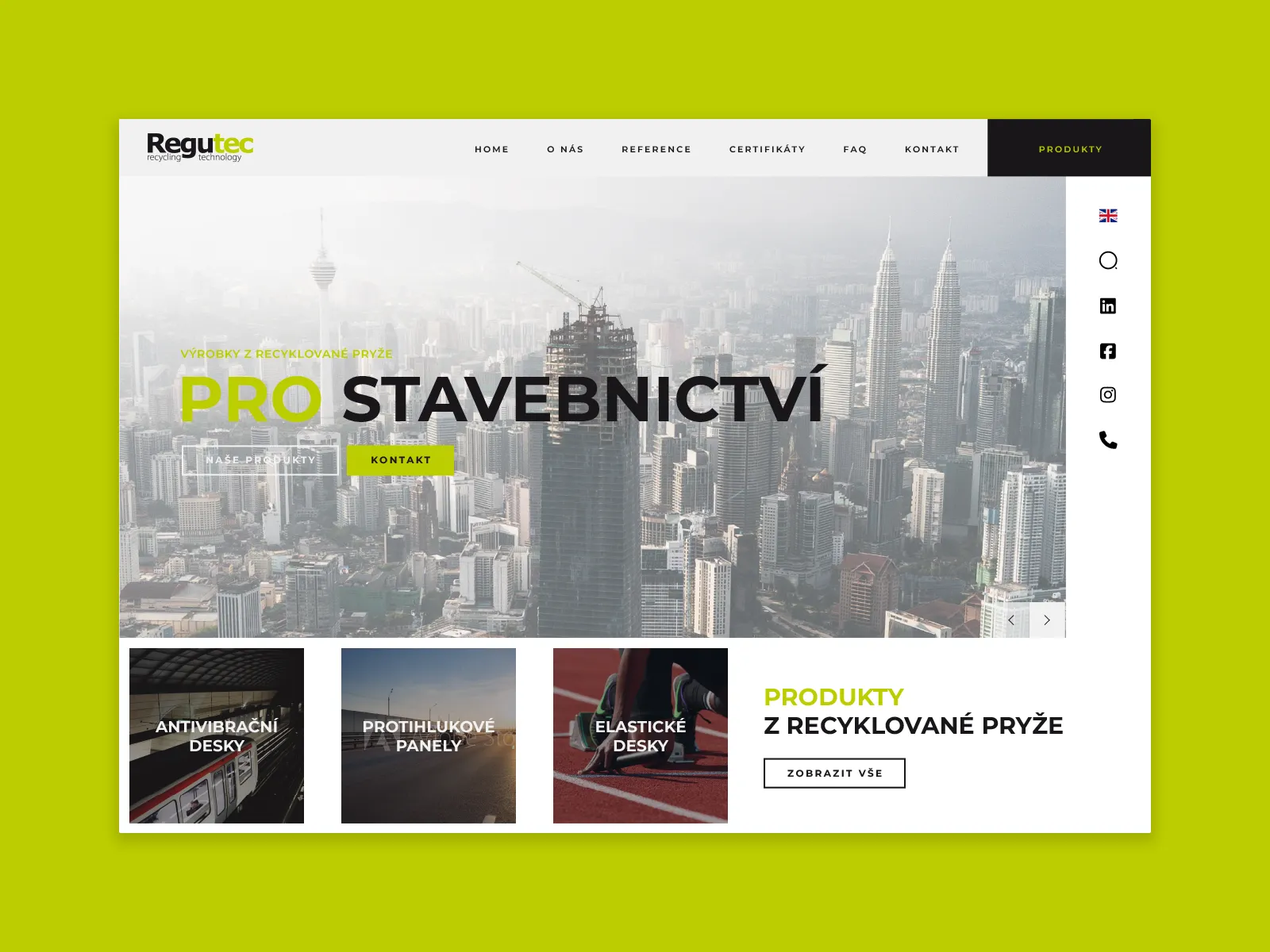 Web výrobní firmy Regutec